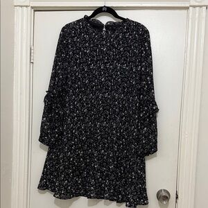 Zara Monochrome Floral Pattern Dress